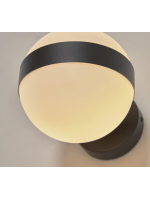 REGENT wall lamp in black metal and enamelled glass sphere