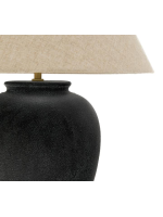 COMET Ceramic table lamp with black finish and natural linen lampshade