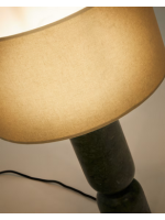 CATRIN green marble and grey linen lampshade table lamp