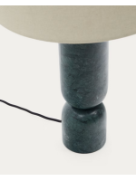 CATRIN green marble and grey linen lampshade table lamp
