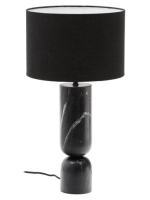 ANGHERA Tischlampe aus schwarzer Marmor und schwarzer Leinen