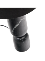 ANGHERA black marble and black linen lampshade table lamp