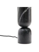 ANGHERA black marble and black linen lampshade table lamp