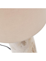 FEDEX lampe de table en marbre beige et abat-jour en lin gris