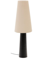 QUICK black metal floor lamp with fabric lampshade