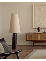 QUICK lampadaire en métal noir avec abat jour en tissu