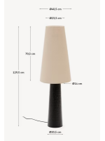 QUICK lampadaire en métal noir avec abat jour en tissu