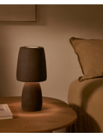 STRIA lampe de table en métal marron effet terre cuite