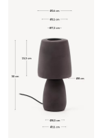 STRIA schwarze Tischlampe aus braun lackiertem Metall mit Terrakotta Effekt