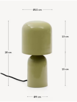 VERDINA lámpara de mesa de metal verde de diseño para el hogar