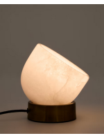 ANDREW rotating table lamp in alabaster and golden metal design
