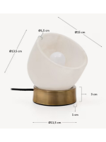 ANDREW rotating table lamp in alabaster and golden metal design
