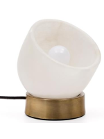 ANDREW rotating table lamp in alabaster and golden metal design