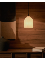BITER lampada a sospensione in alabastro e metallo dorato design