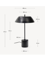 MIKONOS table lamp in black marble and in metal