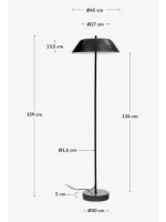 DIONISIO Stehlampe aus in Schwarz Marmor und Metall