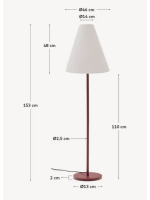 REMAR floor lamp en metal choice of color and white cotton lampshade