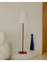 REMAR lampe au sol en métal avec choix de couleurs et abat jour en coton blanc