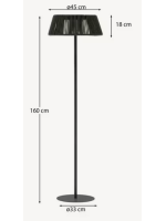 COLMAR Portable solar floor lamp in metal and rope color choice