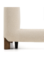 CLAYTON double bed with removable cover in ecru bouclé fabric for 160x200 or 180x200 cm mattress