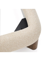 CLAYTON Cama doble con funda extraíble de tejido bouclé color crudo para colchón de 160x200 o 180x200 cm