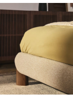 CLAYTON letto matrimoniale sfoderabile in tessuto bouclé ecru per materasso da 160x200 o 180x200 cm