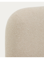 CLAYTON double bed with removable cover in ecru bouclé fabric for 160x200 or 180x200 cm mattress