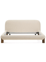 CLAYTON letto matrimoniale sfoderabile in tessuto bouclé ecru per materasso da 160x200 o 180x200 cm