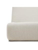 ANDALUSIA lit double déhoussable en tissu chenilla écru pour matelas 160x200 ou 180x200 cm