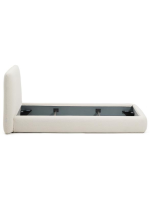 ANDALUSIA single bed with removable cover in ecru chenille fabric for 90x200 cm mattress