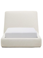 ANDALUSIA single bed with removable cover in ecru chenille fabric for 90x200 cm mattress