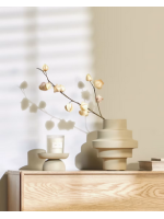 LOREN beige metal vase