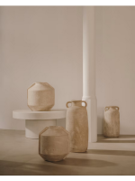 CORUET beige Pappmaché Vase in zwei Größen