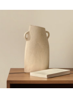 TAMU Jarrón de papel maché beige