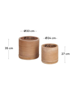 LIAS Juego de 2 maceteros de terracota con platillo