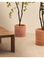 LIAS Set mit 2 Terrakotta Pflanzgefäßen mit Untertasse