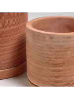 LIAS Set mit 2 Terrakotta Pflanzgefäßen mit Untertasse
