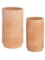 ANGLE Set mit 2 Terrakotta Pflanzgefäßen