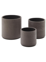 EVEREST set of 3 concrete and fiberglass planters