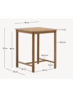 ACLED high table 78x78 in solid acacia wood