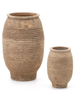 BOLLY Set aus 2 Terrakotta Vasen mit natürlichem Finish