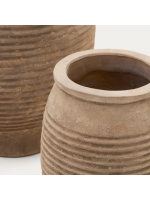 BOLLY Set aus 2 Terrakotta Vasen mit natürlichem Finish