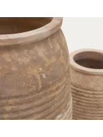 BOLLY Set aus 2 Terrakotta Vasen mit natürlichem Finish