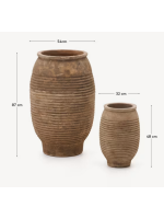 BOLLY Set aus 2 Terrakotta Vasen mit natürlichem Finish