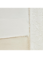 GROVIER 95x95 cm painting on white canvas with handmade reliefs and textures