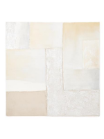 GROVIER 95x95 cm painting on white canvas with handmade reliefs and textures