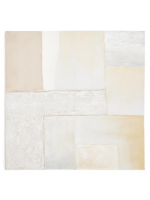GROVIER 95x95 cm painting on white canvas with handmade reliefs and textures