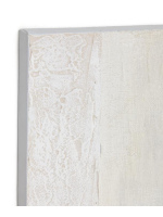 GROVIER 95x95 cm quadro su tela bianca con rilievi e trame fatti a mano