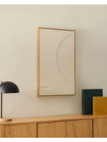 COMIAN 60x90 cm quadro con cornice su tela bianca con rilievi e trame fatti a mano