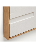 COMIAN 60x90 cm quadro con cornice su tela bianca con rilievi e trame fatti a mano